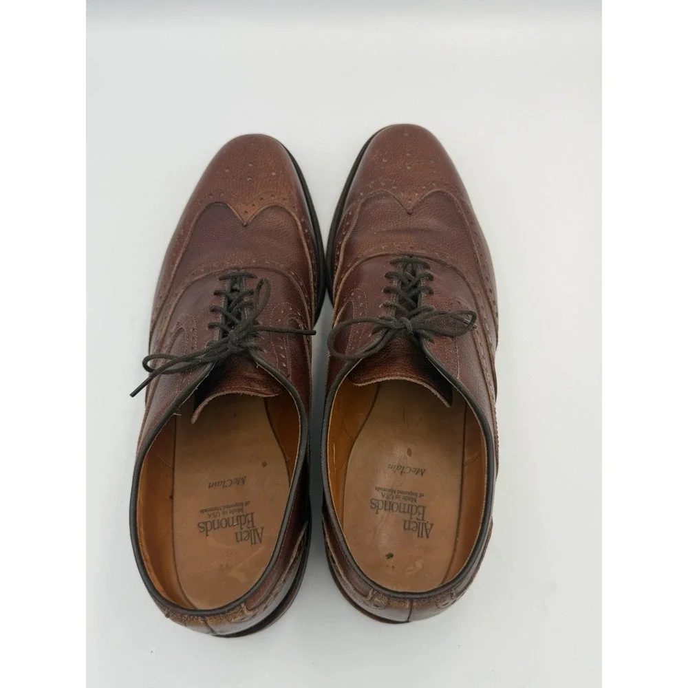 Allen Edmonds McClain Wingtip Brogue Brown Leather Shoes 10.5 D USA